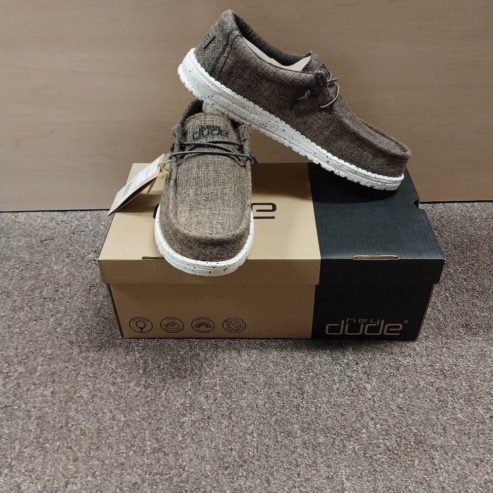 Hey Dude Men's Wally Eco Linen Comfort Shoe - Dark Brown